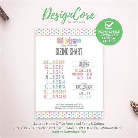 Lularoe Sizing Chart Home Office Approved Polka Dot By Designcore