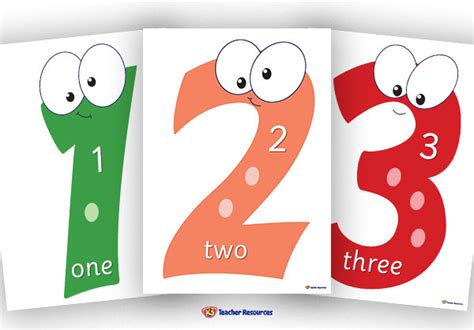 Number Poster 1 20 In Color Myteachingstation Com Numbers 1 20 Poster