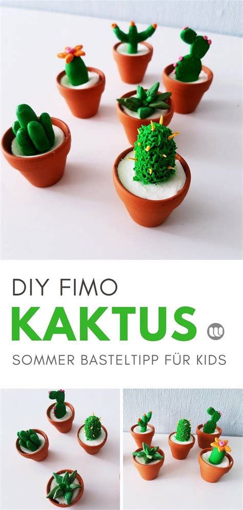 Mini Kaktus Deko Aus Modelliermasse Diy Basteln Im Sommer