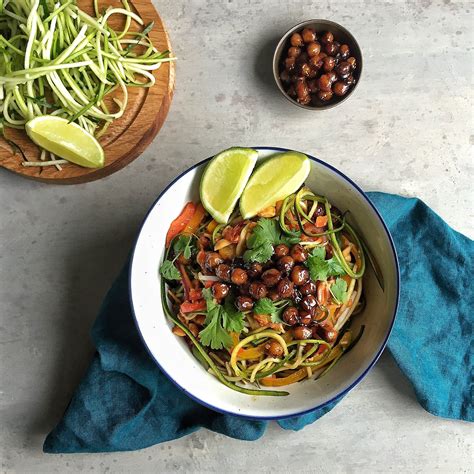 Zoodle Pad Thai With Tamarind Roasted Chickpeas Vegetarian