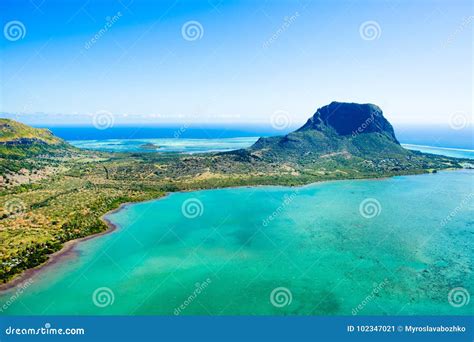 Aerial View Of Mauritius Island Stock Image Image Of Cloudy Coast
