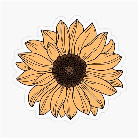Sunflower Sticker By Jamie Maher Floral Stickers Scrapbook Stickers