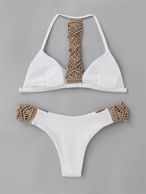 Ensemble De Bikini Triangle Tiss French Shein Sheinside