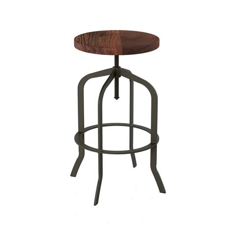 lavish home swivel bar stool counter height kitchen stool metal with elm wood seat walmart
