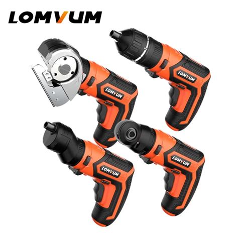 Lomvum Mini Electric Drill Set 4v Rechargeable Cordless Drill 4 Heads