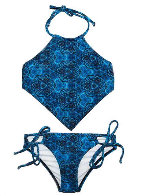 Chance Loves Blue Black Girls Bikini 2 Piece Set High Quality Swimwear