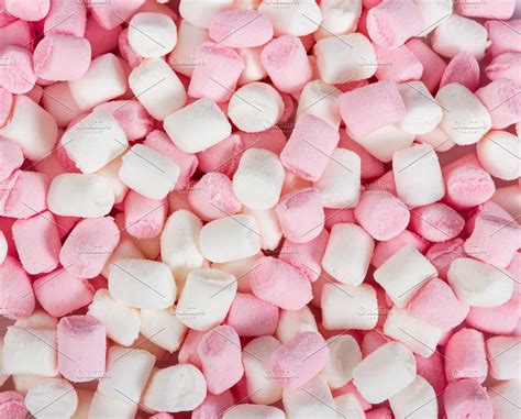 pink and white mini marshmallows high quality food images ~ creative market