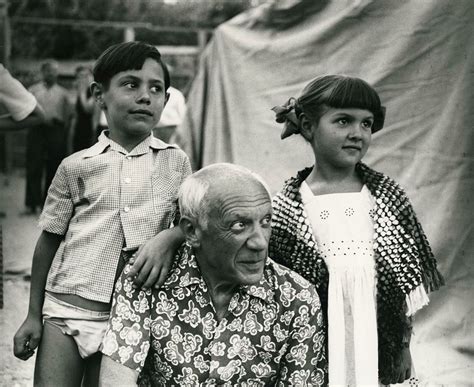 1954 Pablo Picasso With Claude And Paloma Photo By Andre Villers Ebay