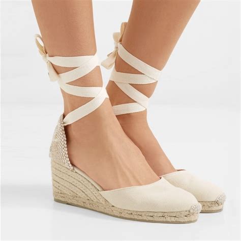 Ankle Strap Espadrille Sandals Women Wedge Sandals Canvas Platform Wedges Fashion Lace Up