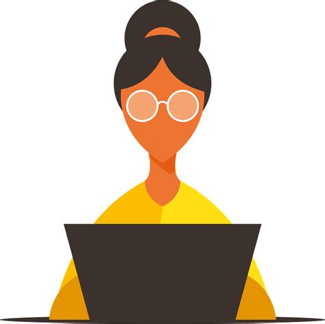 Woman Working On Laptop Clipart Free Download Transparent Png Creazilla