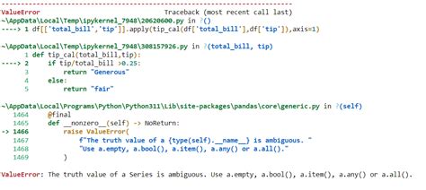 Python Valueerror The Truth Value Of A Series Is Ambiguous Use A