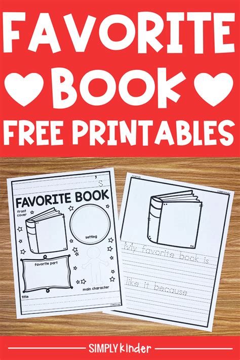 Favorite Book Free Printable Simply Kinder