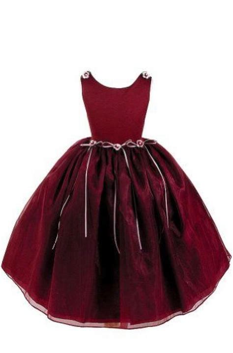 Amj Dresses Inc Big Girls Simple Burgundy Flower Girl