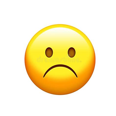 Emoji Sad Unhappy And Feeling Depressed Yellow Face Icon Stock