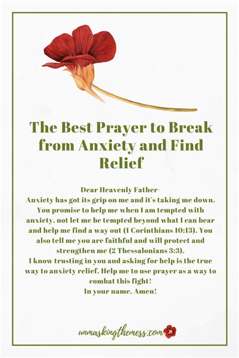 The Best Prayer To Find Anxiety Relief Unmasking The Mess