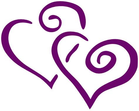 Download Dark Purple Heart Wedding Clip Art at Clker.com - vector ...