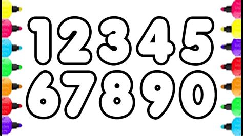 How To Draw Numbers And Colour Coloring Numbers 0 9 Numbers Learn How