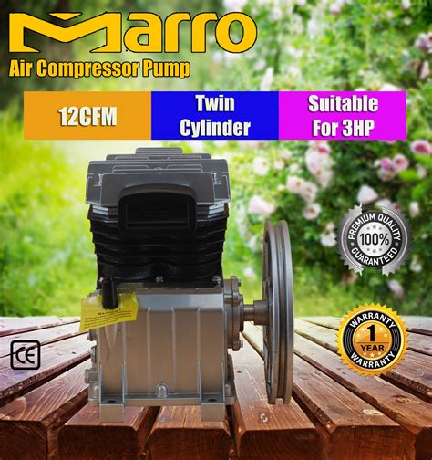 Marro Industrial Twin Cylinder Air Compressor Pump Suits For 3 4hp 101217cfm Ebay