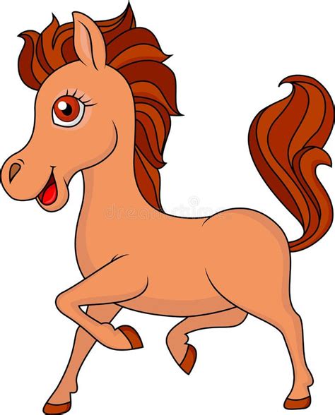 Cute Horse Cartoon Stock Vector Illustration Of Enjoy 29405837