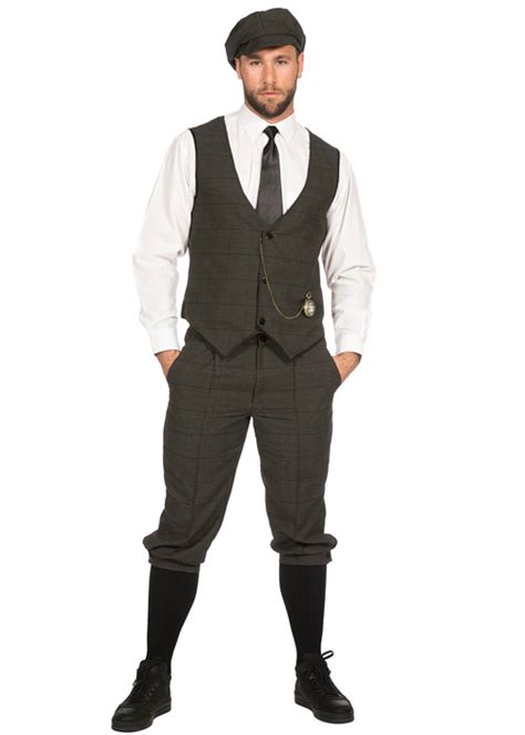 Deluxe 1920s Dark Grey Peaky Blinders Style Costume Kit