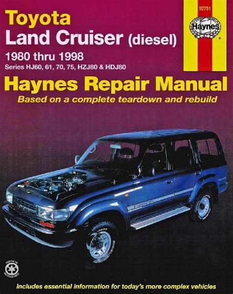 Toyota Land Cruiser Diesel 1980 1998 Haynes Service Repair Workshop