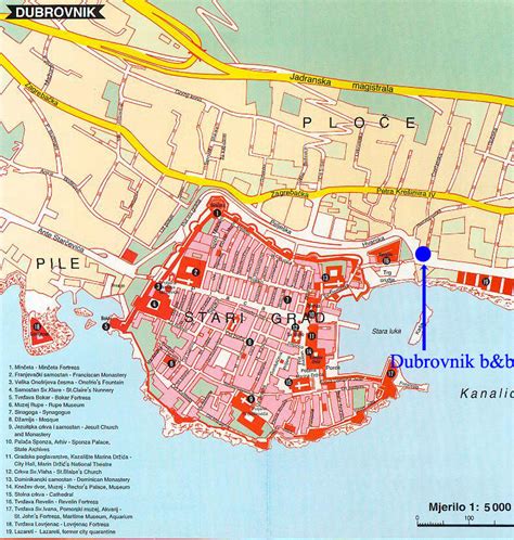 Tourist Map Of Dubrovnik