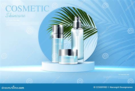 Cosmetics Or Skin Care Product Ads With Bottle Banner Ad For Beauty