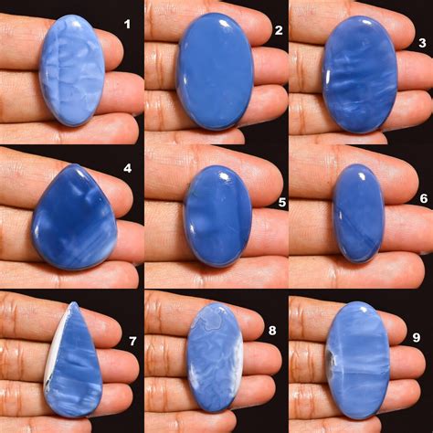 Natural Owyhee Blue Opal Cabochon Loose Gemstone Blue Opal Gemstone