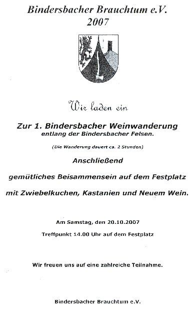 Die wahrscheinlichkeit, dass es sich um die passende antwort handelt ist daher relativ hoch! vereinbrauchtumweinwanderung2007