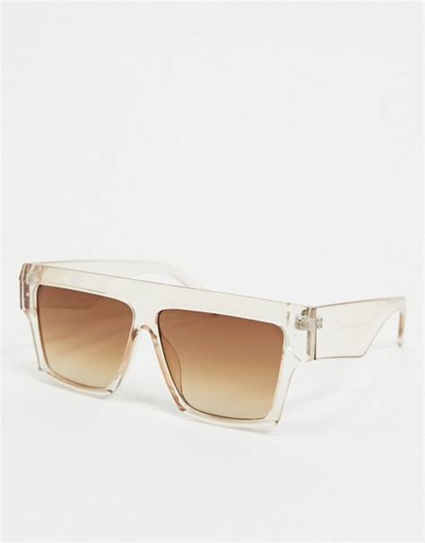 Svnx Angular Sunglasses In Nude With Brown Lens Asos