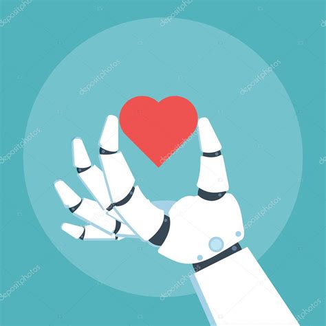 Robot Arm Holding Heart — Stock Vector © Ansim 137581268