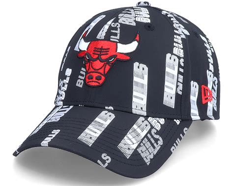 Chicago Bulls All Over Script Print 2 9forty Black Adjustable New Era