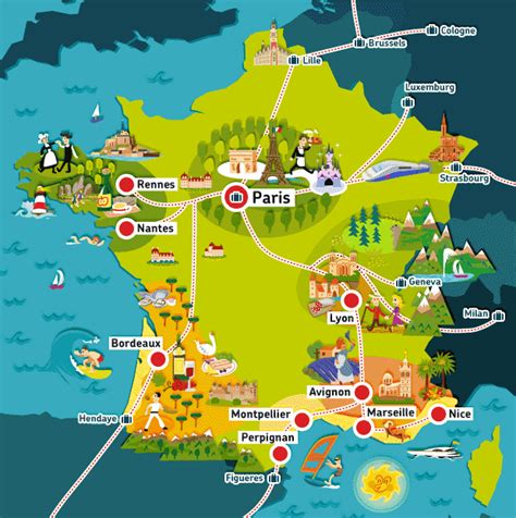 Carte Illustr E Du Tourisme En France Tourisme En France Voyage