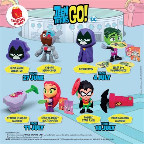 Mcdonalds Free Teen Titans Go Happy Meal Toys 27 June 2019 24 July