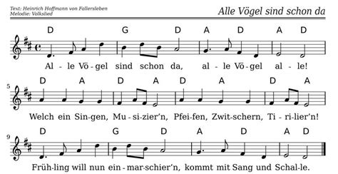 Dieses pdf enthält 3 alte frühlingslieder für senioren zum mitsingen. Alle Vögel sind schon da | Noten & Text - #Tierlied # ...