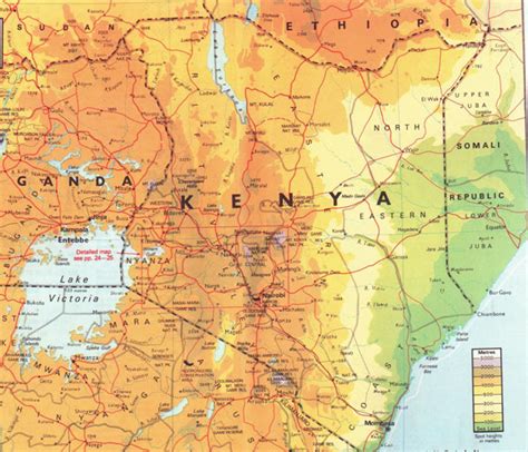 Detailed Physical Map Of Kenya Kenya Detailed Physical Map Vidiani