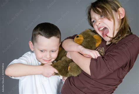 Young Kids Fighting Over Toy Stock Photo Adobe Stock