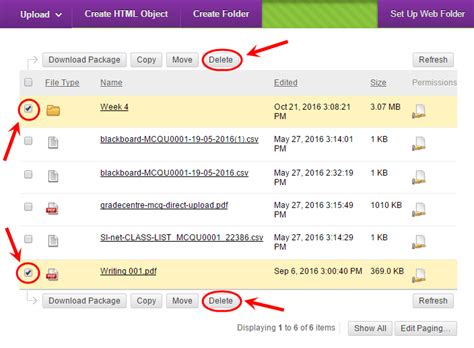 Delete A File Or Folder Elearning University Of Queensland