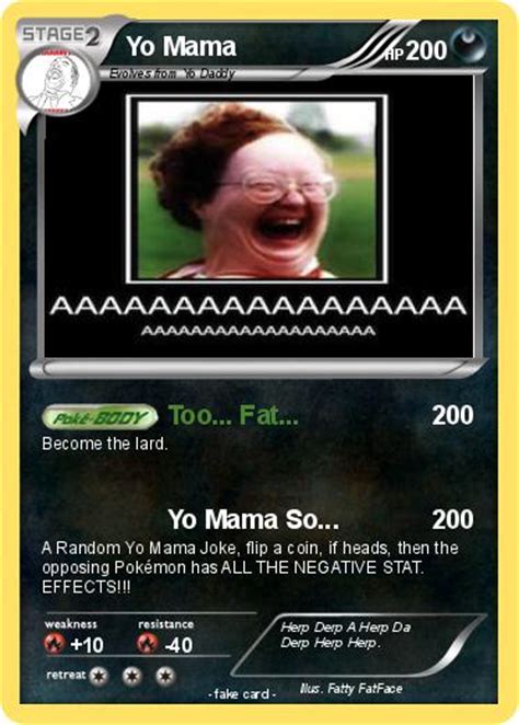 Pokémon Yo Mama 349 349 Too Fat My Pokemon Card