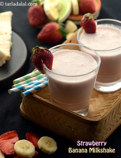 Strawberry Banana Milkshake Recipe Indian Style Strawberry Banana