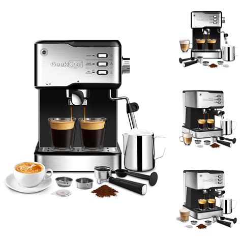 Fashnice 20 Bar Silver Coffee Makers Fully Automatic New Espresso Maker