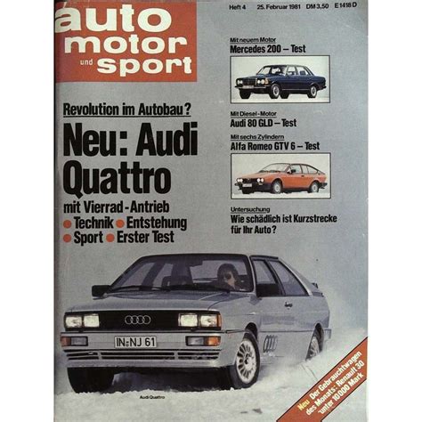 Auto Motor Sport Heft Februar Audi Quattro Zeitschrift