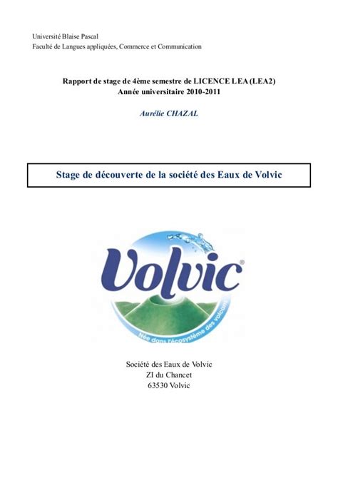 Modelé Page De Garde Rapport De Stage 3eme