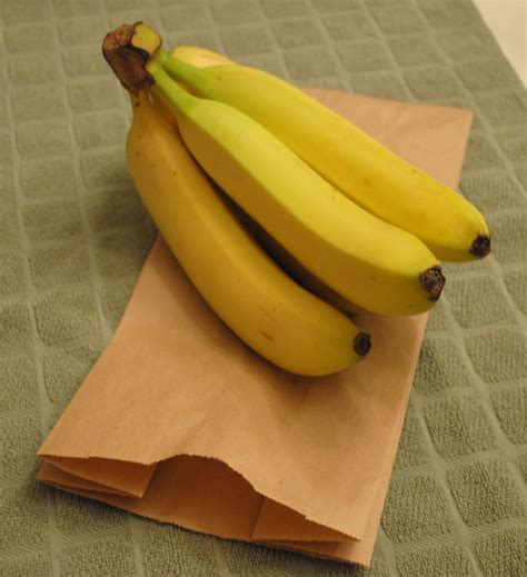 To Speed Up Ripening Store Bananas In A Perforated Brown Paper Bag