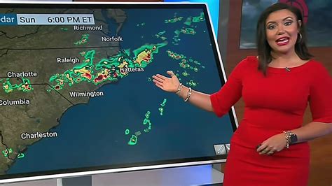Felicia Combs Red Dress The Weather Channel Rear View Easy On