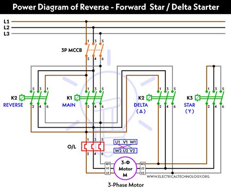 Reverse Forward Star Delta Starter For Motor Using Timer