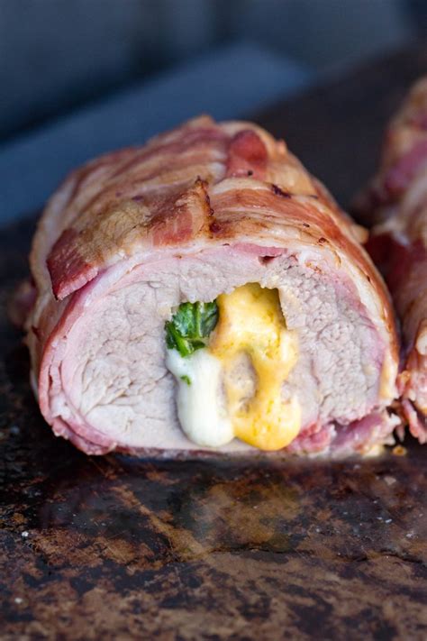 Add toothpicks into the sides where the bacon pieces end to keep everything intact. Traeger Smoked Stuffed Pork Tenderloin | Easy bacon-wrapped tenderloin