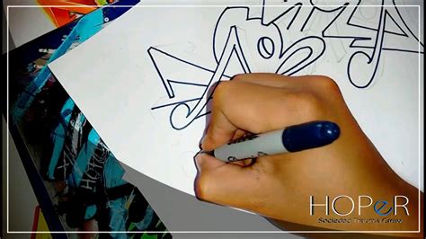 Drawing Graffiti On Paper Hoper 1 Youtube