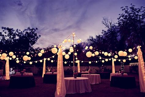 Wedding light could replace flower decor, origami or bunting on your big day. The day TWO become ONE.: Outdoor Wedding Reception Ideas