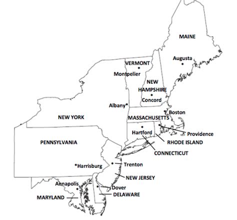 Blank Map Of New England States New England States Blank Outline